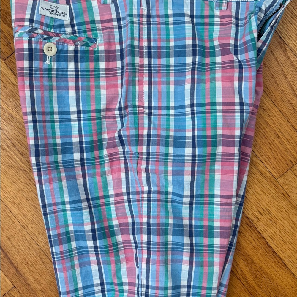 Vineyard Vines Kids Plaid Shorts - Blue, Pink, Green size 12
